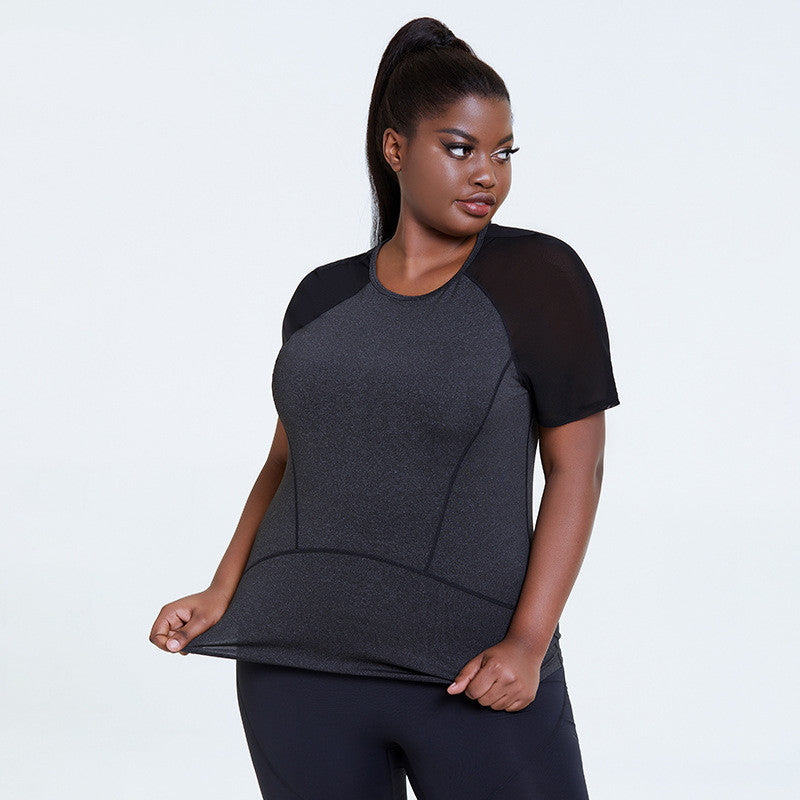Yoga Blouse Sports Short-sleeved Mesh Gym Clothes