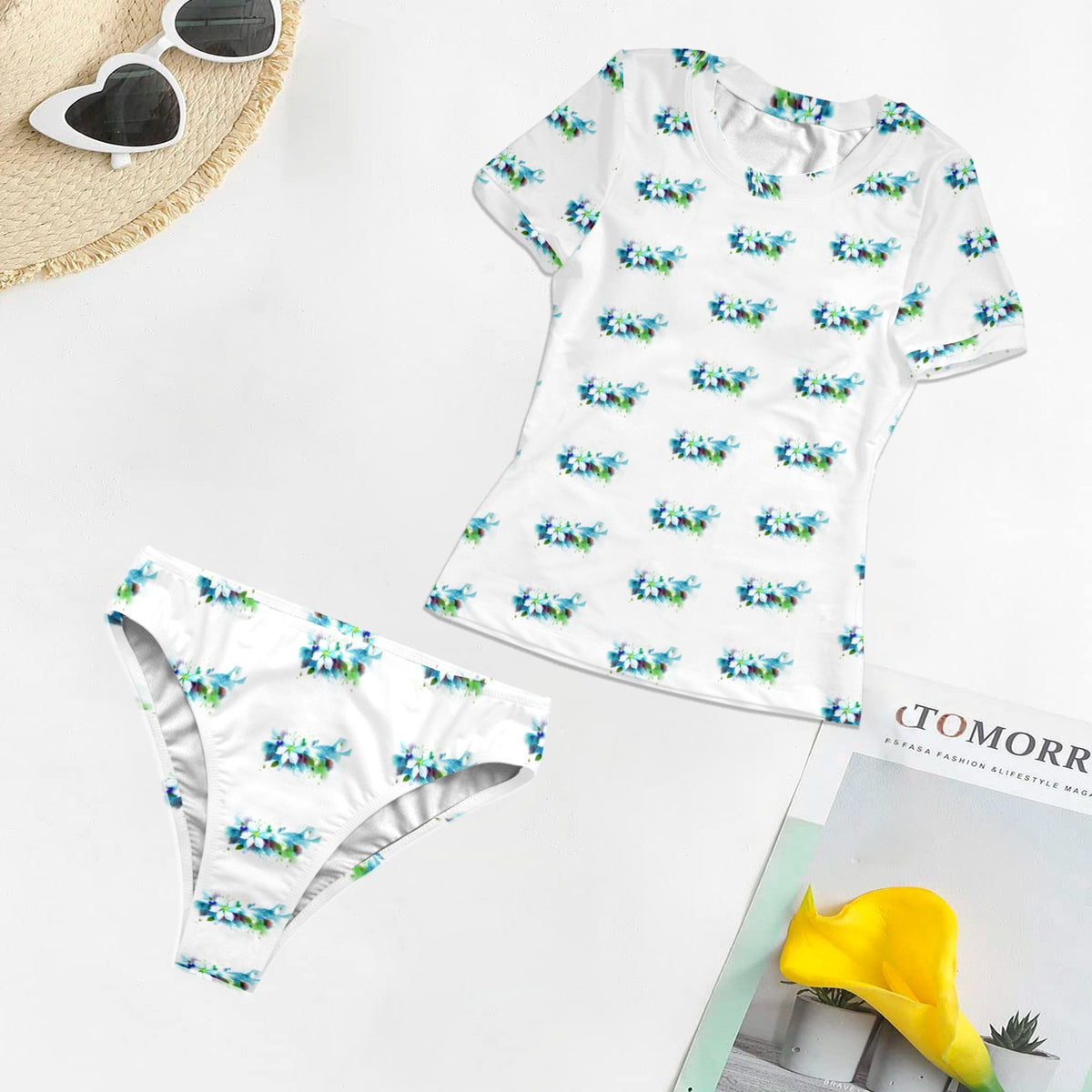 teal flowers