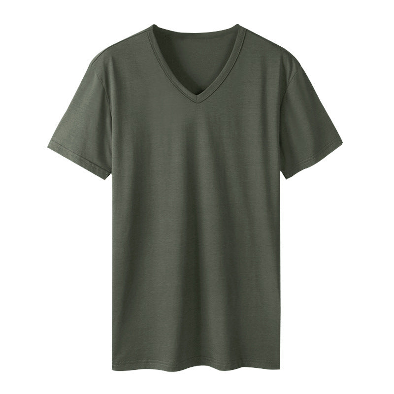 Men's Wear V-neck T-shirt Sports Quick-drying Running Workout Short Sleeve