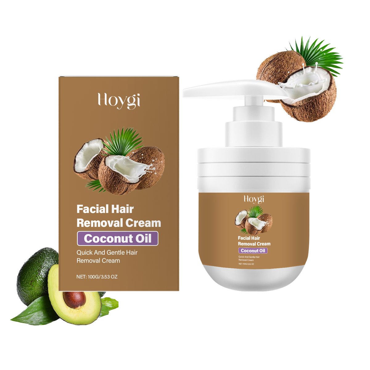 Hoygi Coconut Facial Gentle Hair Removal Cream