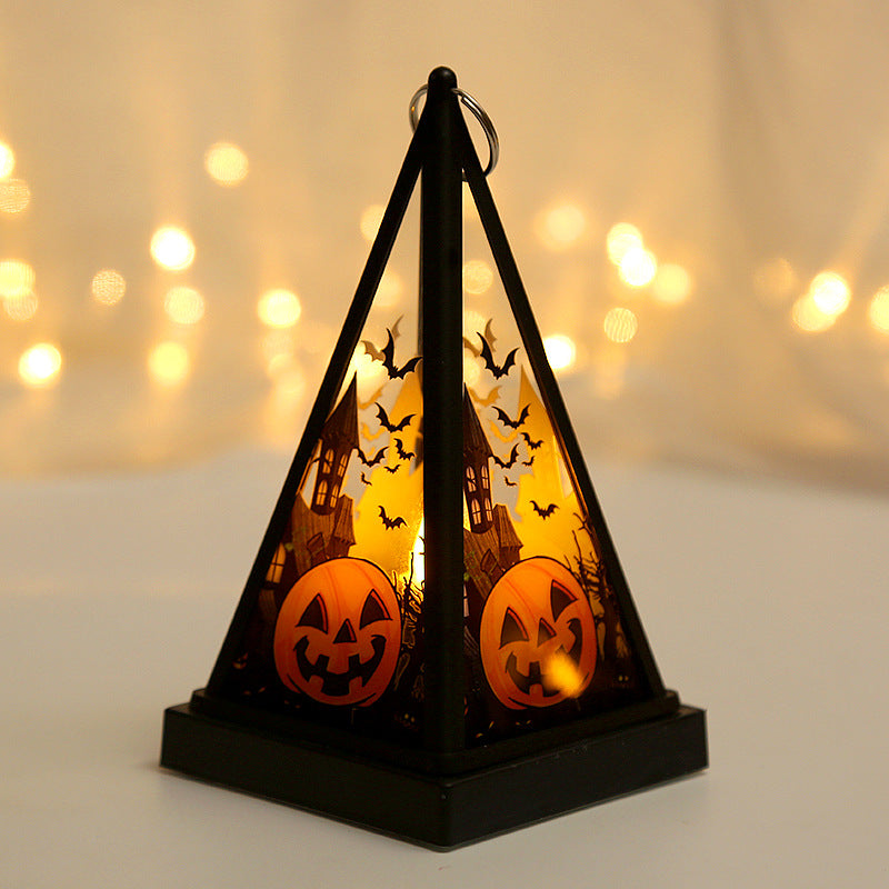 Halloween Decorations Pumpkin Lantern Portable Witch Skull Nightlight Scary Atmosphere Desktop Decoration Props