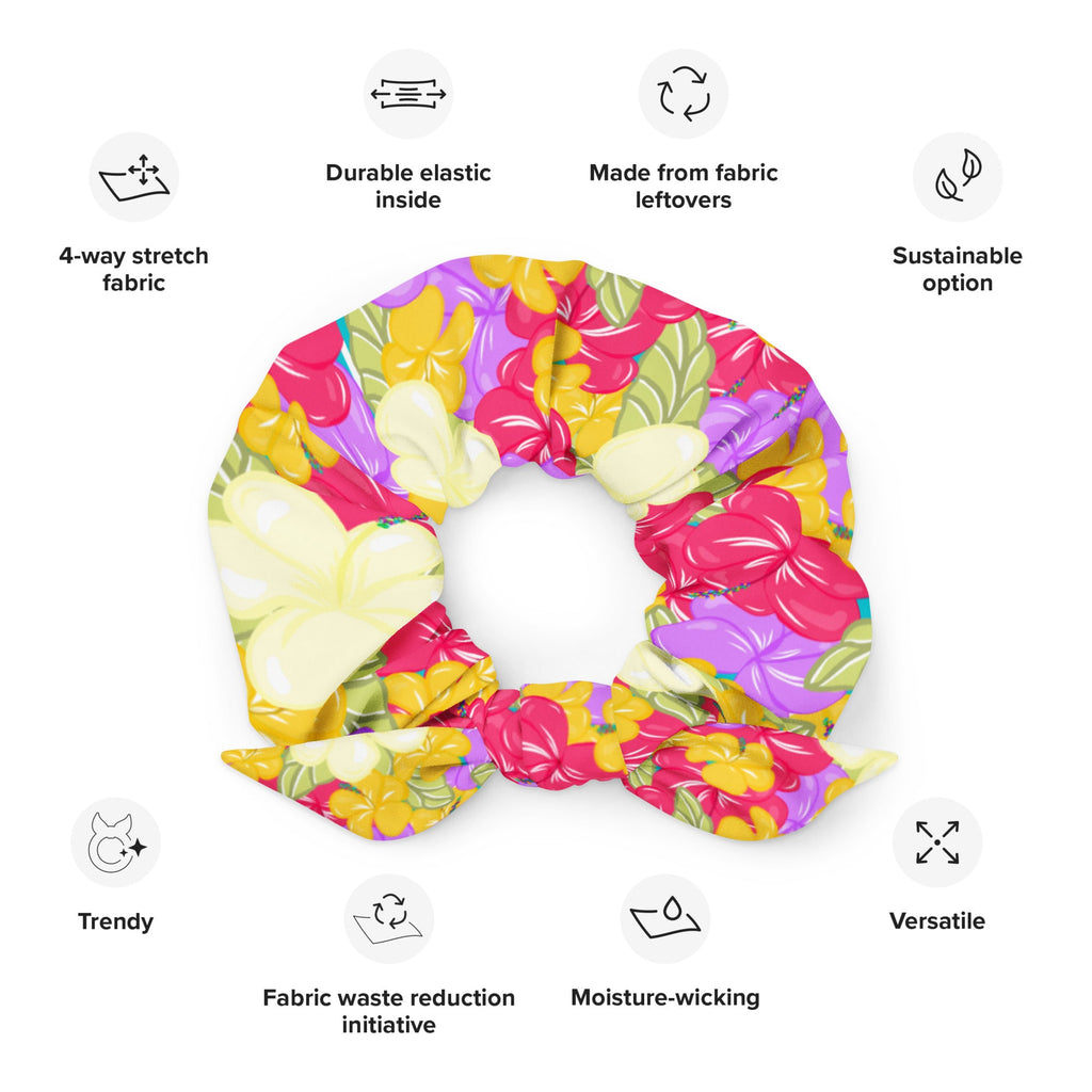 Recycled Bright Bloom Ribbon Scrunchie