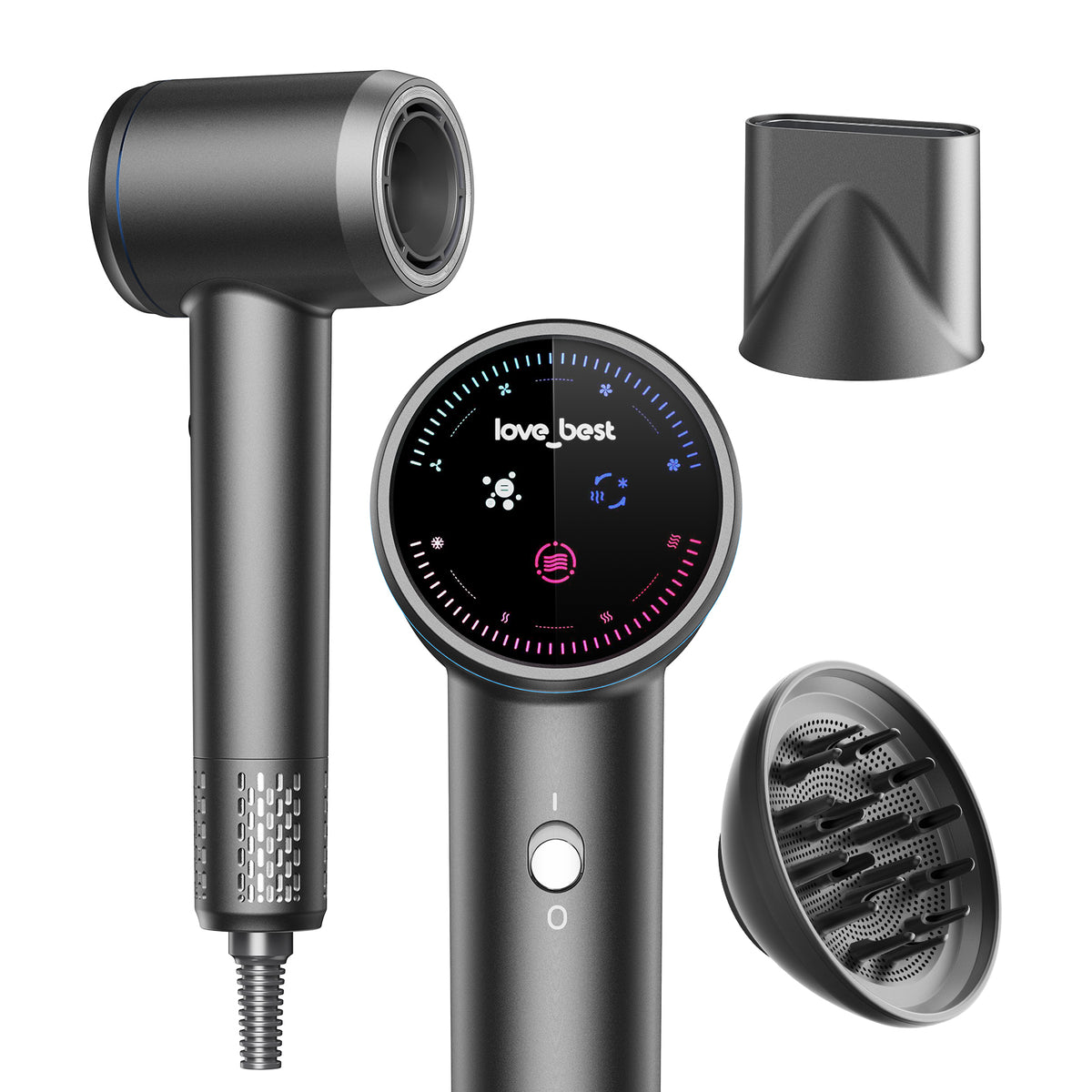 Plasma Ionic Hair Dryer With Diffuser