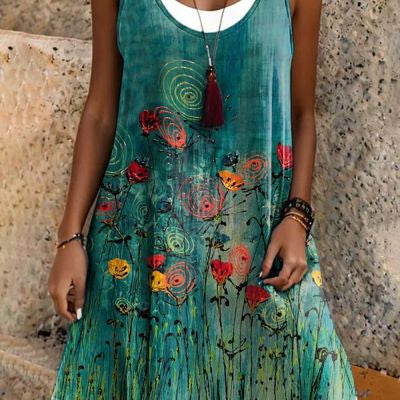Cotton Casual Floral Short Sleeve Dresses